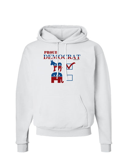 Proud Democrat Checkmark Hoodie Sweatshirt-Hoodie-TooLoud-White-Small-Davson Sales