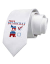 Proud Democrat Checkmark Printed White Necktie