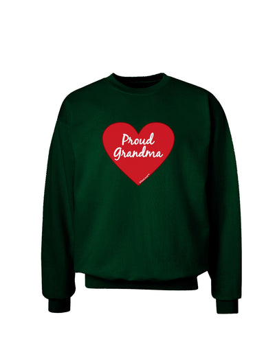 Proud Grandma Heart Adult Dark Sweatshirt-Sweatshirts-TooLoud-Deep-Forest-Green-Small-Davson Sales