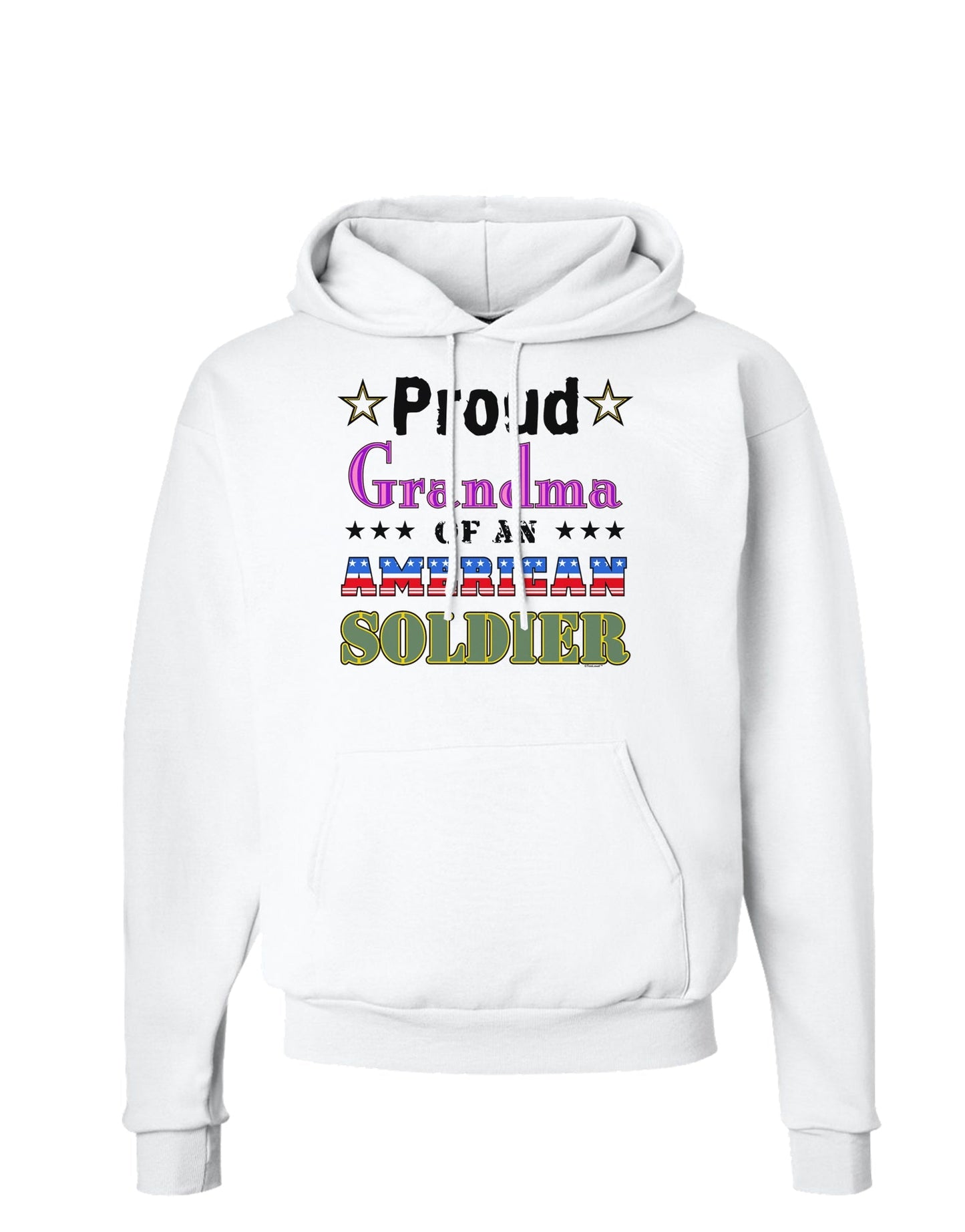Proud Grandma of an American Soldier Hoodie Sweatshirt-Hoodie-TooLoud-White-Small-Davson Sales