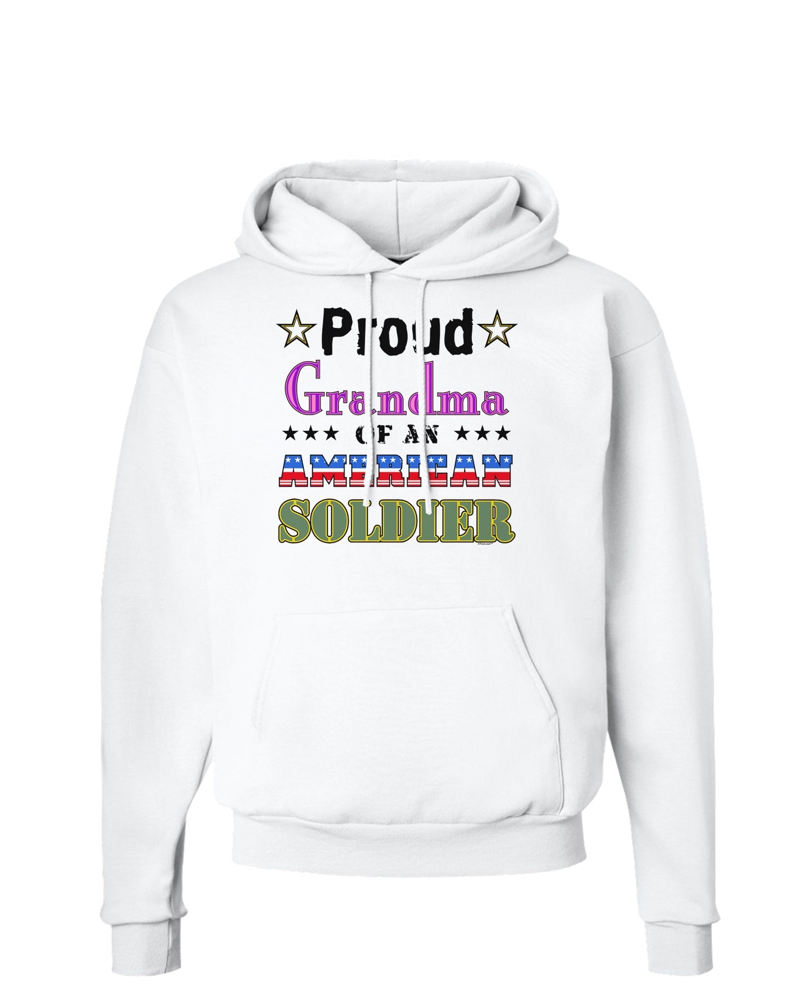 Proud Grandma of an American Soldier Hoodie Sweatshirt-Hoodie-TooLoud-White-Small-Davson Sales