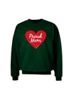 Proud Mom Heart Adult Dark Sweatshirt-Sweatshirts-TooLoud-Deep-Forest-Green-Small-Davson Sales