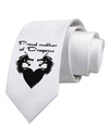 Proud Mother of Dragons Printed White Necktie