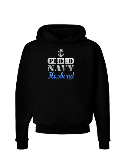 Proud Navy Husband Dark Hoodie Sweatshirt-Hoodie-TooLoud-Black-Small-Davson Sales