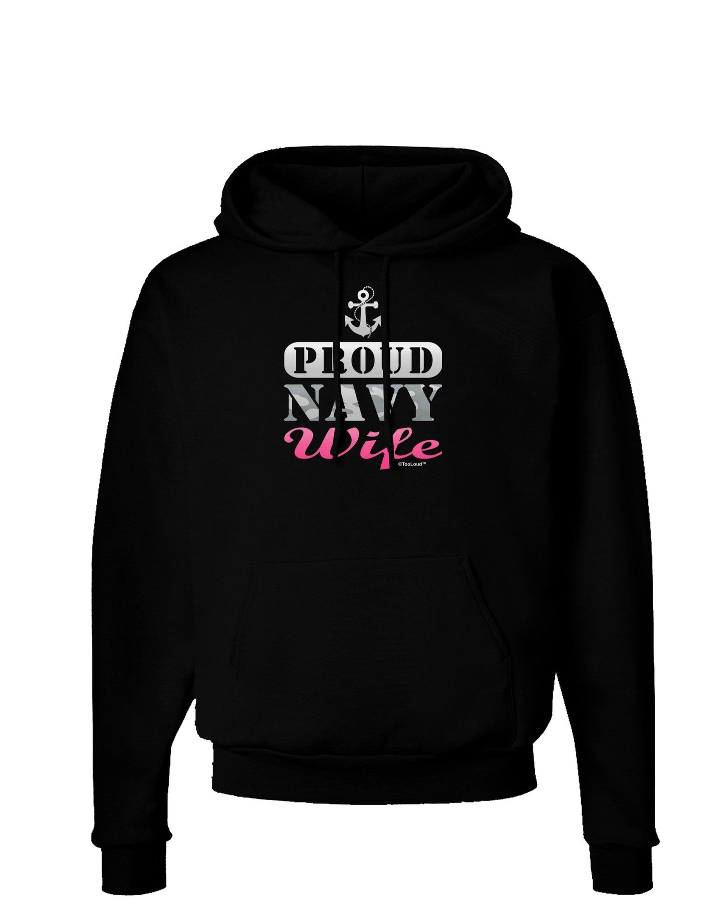 Proud Navy Wife Dark Hoodie Sweatshirt-Hoodie-TooLoud-Black-Small-Davson Sales
