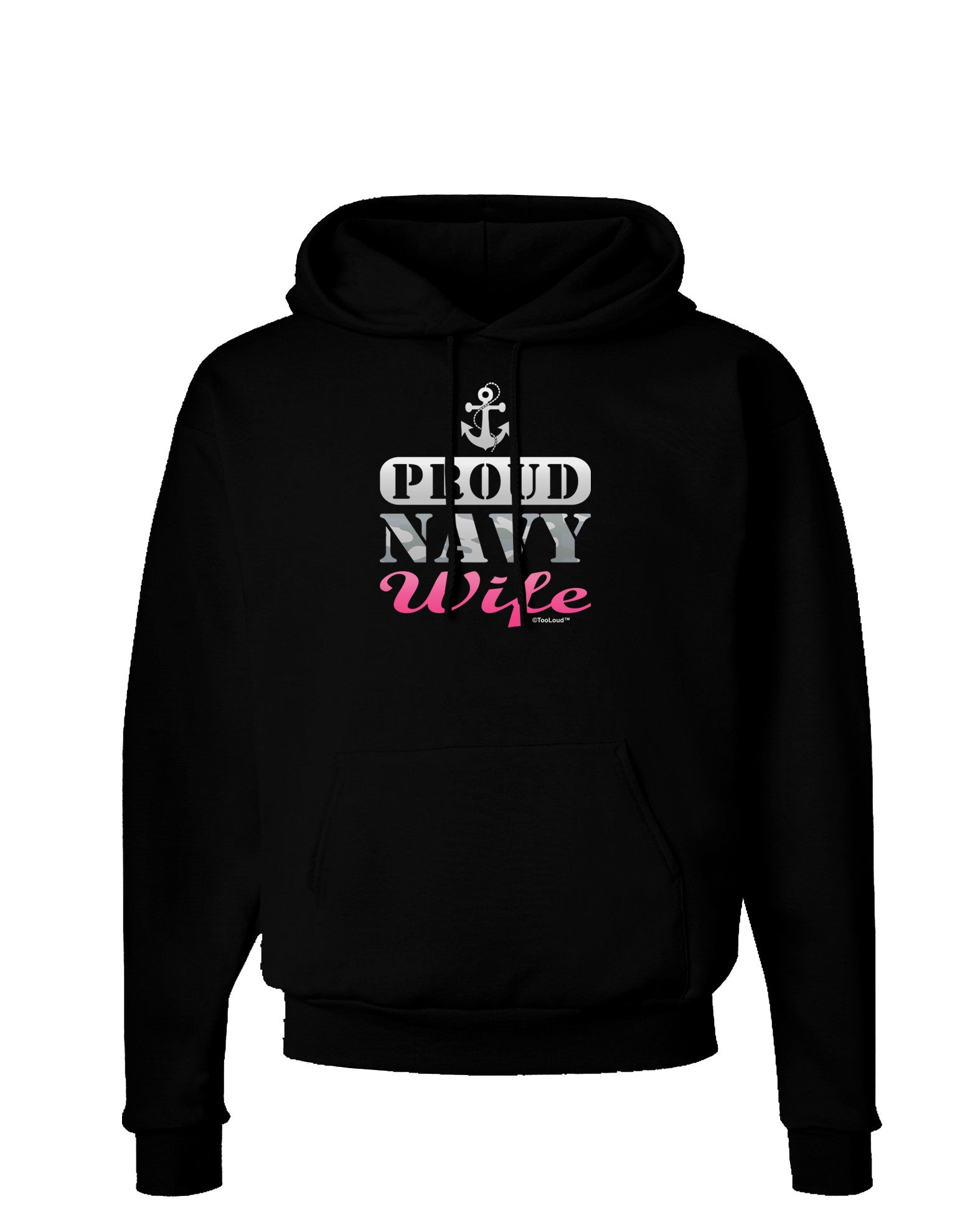 Proud Navy Wife Dark Hoodie Sweatshirt-Hoodie-TooLoud-Black-Small-Davson Sales