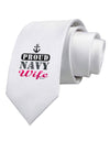 Proud Navy Wife Printed White Necktie