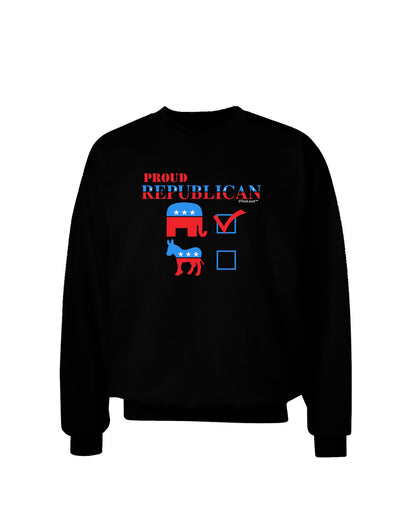 Proud Republican Checkmark Adult Dark Sweatshirt-Sweatshirts-TooLoud-Black-Small-Davson Sales