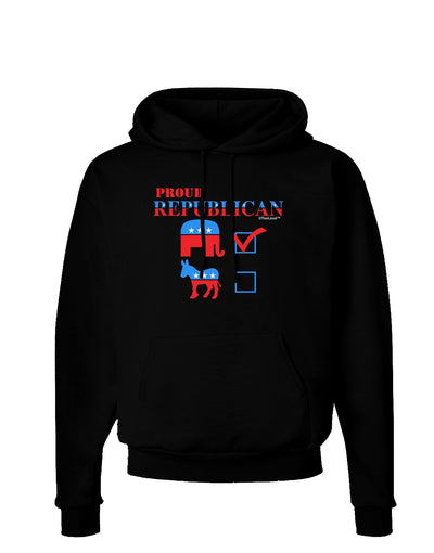 Proud Republican Checkmark Dark Hoodie Sweatshirt-Hoodie-TooLoud-Black-Small-Davson Sales