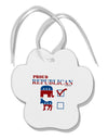 Proud Republican Checkmark Paw Print Shaped Ornament-Ornament-TooLoud-White-Davson Sales