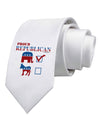 Proud Republican Checkmark Printed White Necktie