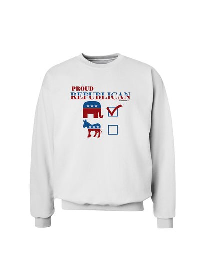 Proud Republican Checkmark Sweatshirt-Sweatshirts-TooLoud-White-Small-Davson Sales