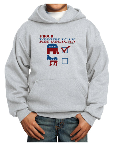 Proud Republican Checkmark Youth Hoodie Pullover Sweatshirt-Youth Hoodie-TooLoud-Ash-XS-Davson Sales