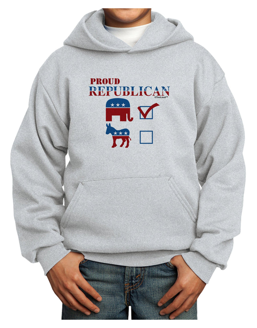 Proud Republican Checkmark Youth Hoodie Pullover Sweatshirt-Youth Hoodie-TooLoud-White-XS-Davson Sales