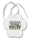 Proud Veteran Camo Paw Print Shaped Ornament-Ornament-TooLoud-White-Davson Sales