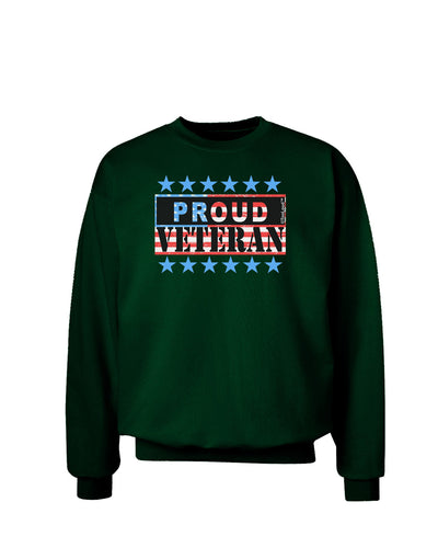 Proud Veteran Flag Adult Dark Sweatshirt-Sweatshirts-TooLoud-Deep-Forest-Green-Small-Davson Sales