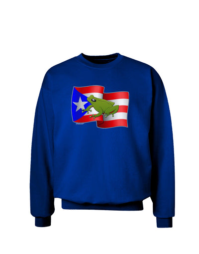 Puerto Rico Coqui Adult Dark Sweatshirt-Sweatshirts-TooLoud-Deep-Royal-Blue-Small-Davson Sales