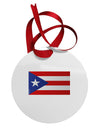 Puerto Rico Flag Circular Metal Ornament-Ornament-TooLoud-White-Davson Sales