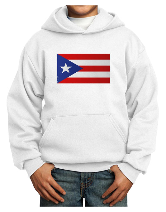 Puerto Rico Flag Youth Hoodie Pullover Sweatshirt-Youth Hoodie-TooLoud-White-XS-Davson Sales