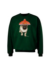 Pug Dog with Pink Sombrero Adult Dark Sweatshirt by TooLoud-Sweatshirts-TooLoud-Deep-Forest-Green-Small-Davson Sales