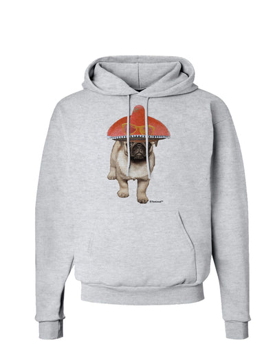 Pug Dog with Pink Sombrero Hoodie Sweatshirt by TooLoud-Hoodie-TooLoud-AshGray-Small-Davson Sales