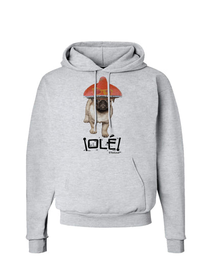 Pug Dog with Pink Sombrero - Ole Hoodie Sweatshirt by TooLoud-Hoodie-TooLoud-AshGray-Small-Davson Sales