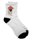 "Pug Dog with Pink Sombrero - Stylish Adult Short Socks for Fashion Enthusiasts" - TooLoud
