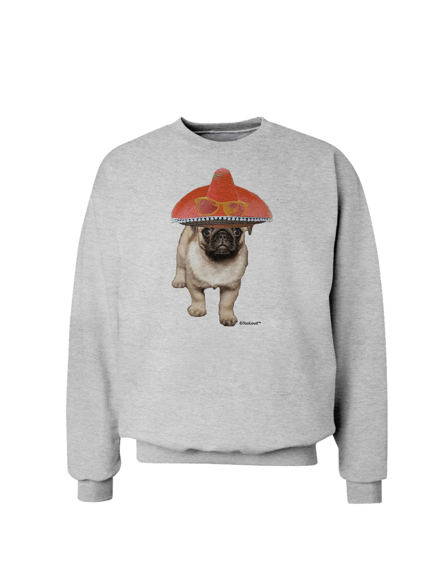 Pug Dog with Pink Sombrero Sweatshirt by TooLoud-Sweatshirts-TooLoud-White-Small-Davson Sales