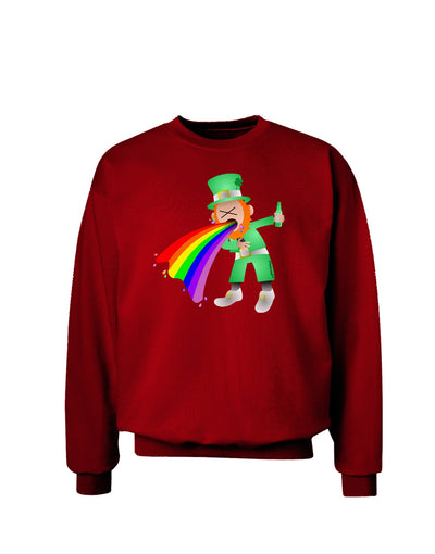 Puking Rainbow Leprechaun Adult Dark Sweatshirt-Sweatshirts-TooLoud-Deep-Red-Small-Davson Sales