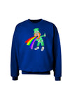 Puking Rainbow Leprechaun Adult Dark Sweatshirt-Sweatshirts-TooLoud-Deep-Royal-Blue-Small-Davson Sales