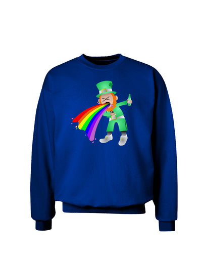 Puking Rainbow Leprechaun Adult Dark Sweatshirt-Sweatshirts-TooLoud-Deep-Royal-Blue-Small-Davson Sales