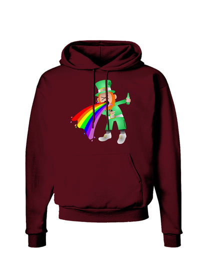 Puking Rainbow Leprechaun Dark Hoodie Sweatshirt-Hoodie-TooLoud-Maroon-Small-Davson Sales