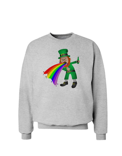 Puking Rainbow Leprechaun Sweatshirt-Sweatshirts-TooLoud-AshGray-Small-Davson Sales