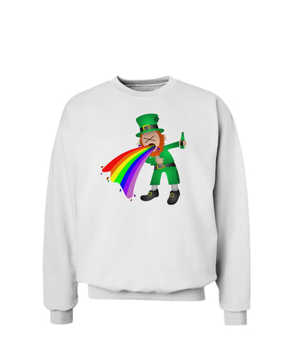 Puking Rainbow Leprechaun Sweatshirt-Sweatshirts-TooLoud-White-Small-Davson Sales