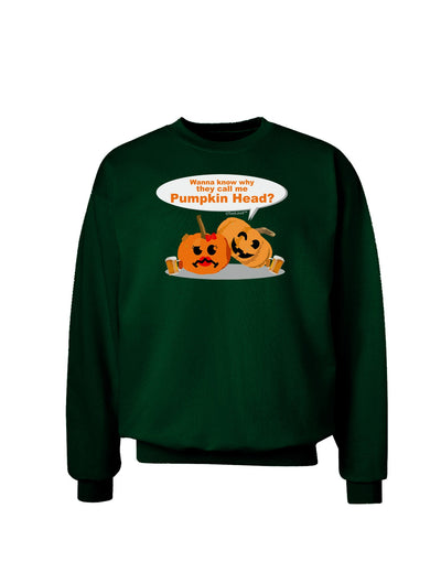 Pumpkin Head Adult Dark Sweatshirt-Sweatshirts-TooLoud-Deep-Forest-Green-Small-Davson Sales