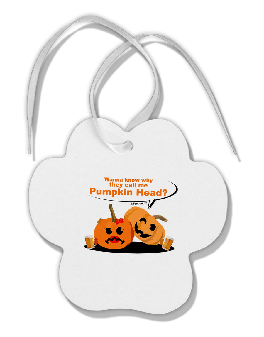 Pumpkin Head Paw Print Shaped Ornament-Ornament-TooLoud-White-Davson Sales