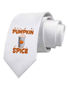 Pumpkin Spice Latte Hearts Printed White Necktie