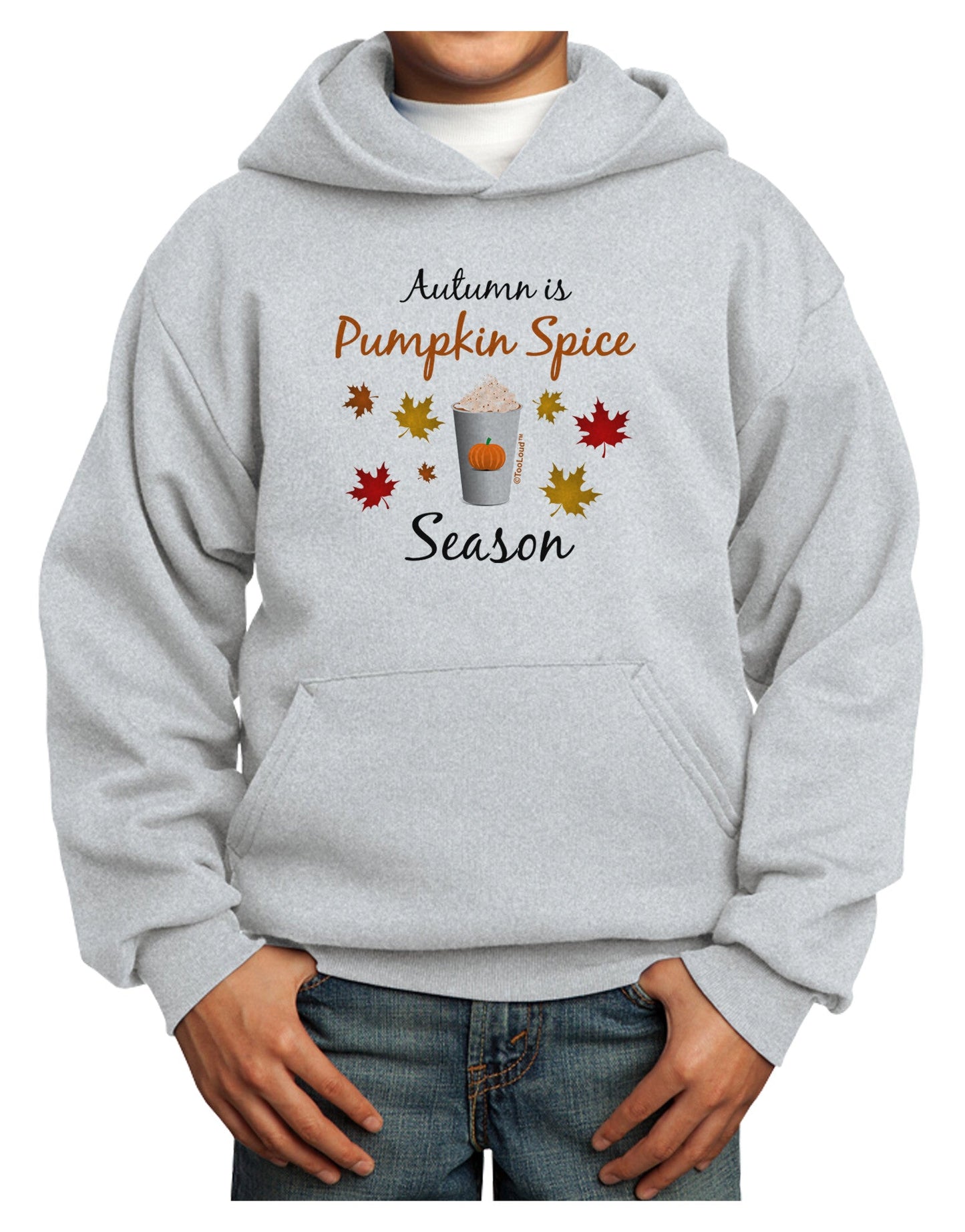 Pumpkin Spice Season Youth Hoodie Pullover Sweatshirt-Youth Hoodie-TooLoud-Ash-XS-Davson Sales