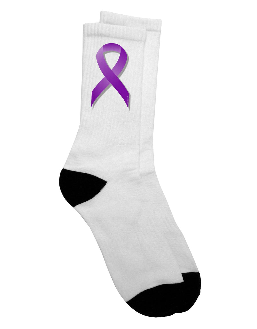 Purple Adult Crew Socks for Epilepsy Awareness - TooLoud-Socks-TooLoud-White-Ladies-4-6-Davson Sales
