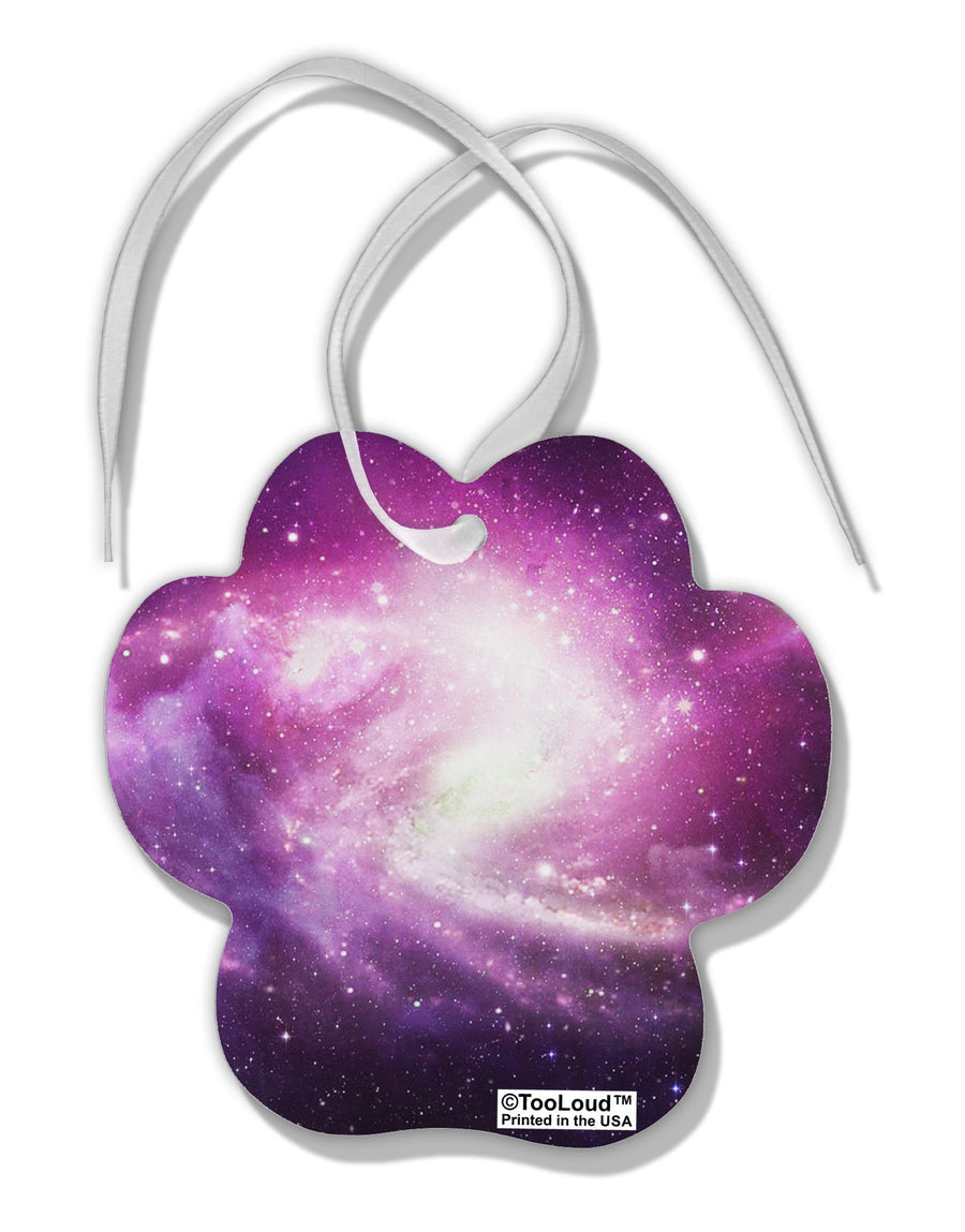 Purple Galaxy AOP Paw Print Shaped Ornament All Over Print-Ornament-TooLoud-White-Davson Sales