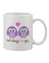 Purple Owls Printed 11 oz Coffee Mug - A Delight for Owl Enthusiasts by TooLoud-11 OZ Coffee Mug-TooLoud-White-Davson Sales