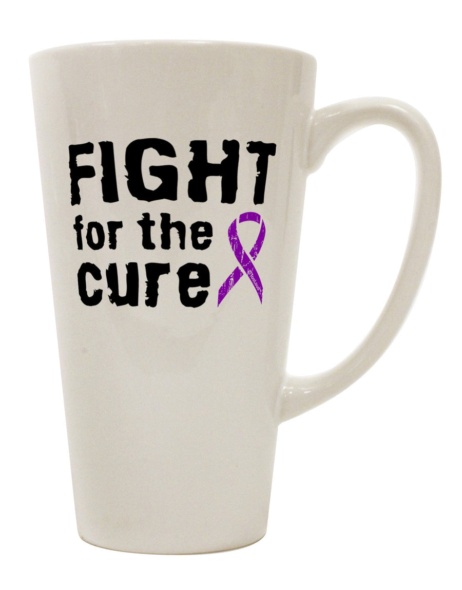 Purple Ribbon Alzheimers Disease 16 Ounce Conical Latte Coffee Mug - Expertly Crafted Drinkware-Conical Latte Mug-TooLoud-White-Davson Sales