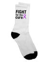 Purple Ribbon Alzheimers Disease Adult Crew Socks - Empowering the Fight for the Cure - TooLoud-Socks-TooLoud-White-Ladies-4-6-Davson Sales