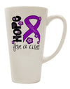 Purple Ribbon Alzheimers Disease Awareness - Floral 16 oz Conical Latte Coffee Mug - TooLoud-Conical Latte Mug-TooLoud-White-Davson Sales
