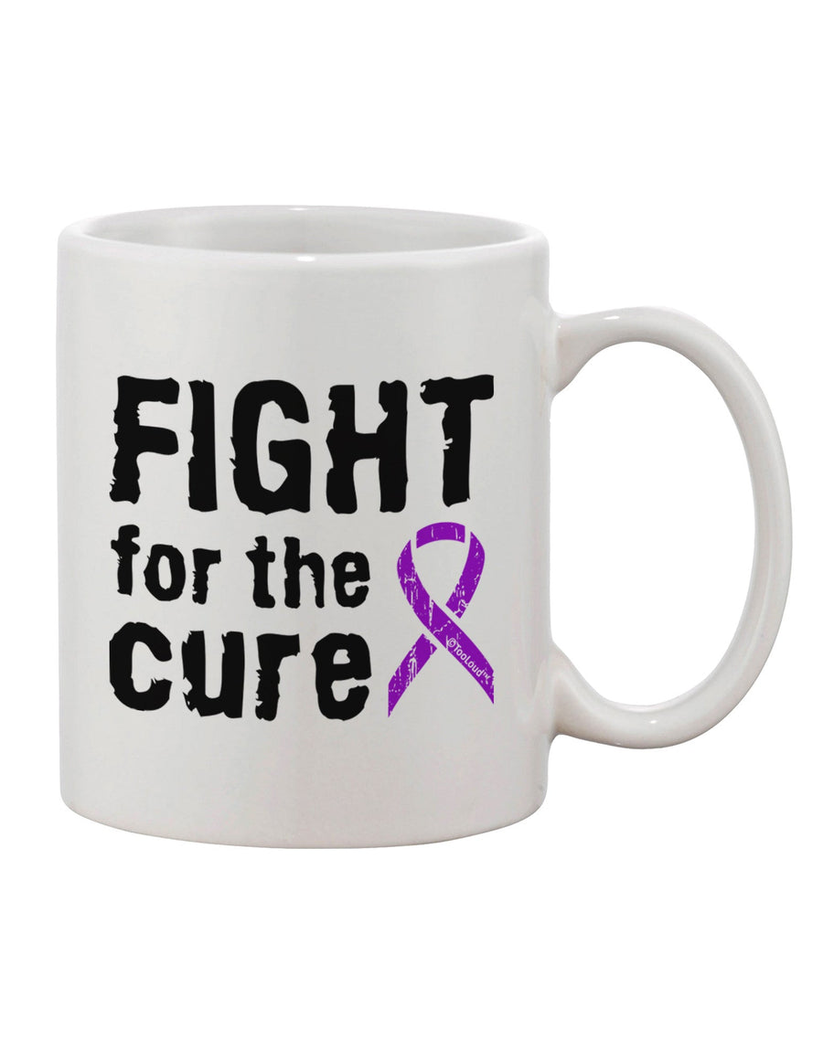 Purple Ribbon Alzheimers Disease Printed 11 oz Coffee Mug - A Must-Have for Advocates of the Fight for the Cure - TooLoud-11 OZ Coffee Mug-TooLoud-White-Davson Sales