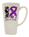 Purple Ribbon Crohn's Disease Awareness Flowers 16 OZ Conical Latte Coffee Mug - Expertly Crafted Drinkware TooLoud-Conical Latte Mug-TooLoud-White-Davson Sales