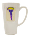 Purple Watercolor Jellyfish Conical Latte Coffee Mug - Expertly Crafted Drinkware TooLoud-Conical Latte Mug-TooLoud-White-Davson Sales