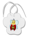 Queen Bee Mothers Day Paw Print Shaped Ornament by TooLoud-Ornament-TooLoud-White-Davson Sales