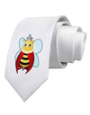 Queen Bee Mothers Day Printed White Necktie