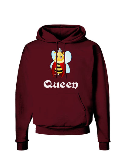 Queen Bee Text 2 Dark Hoodie Sweatshirt-Hoodie-TooLoud-Maroon-Small-Davson Sales